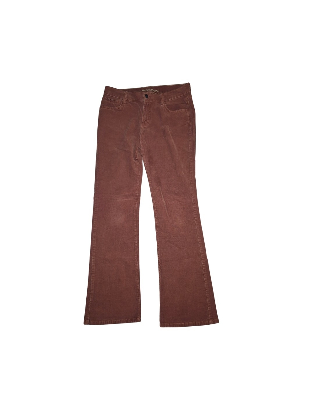 Corduroy Flared Pants in Rust Brown